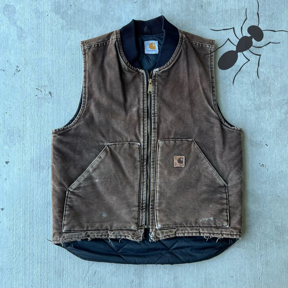 Carhartt faded brown work wear vest
